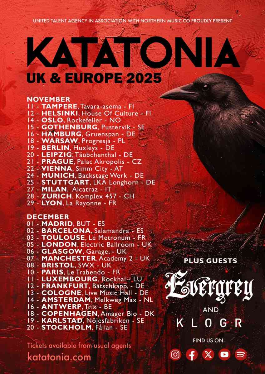 headliner tour flyer of swedish band katatonia